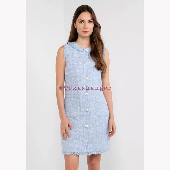 NWT Kate Spade Tweed Shift Dress Size 2 Pale Hydrangea - Picture 1 of 14